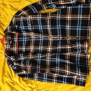 Patagonia Black and Blue Plaid Shirt